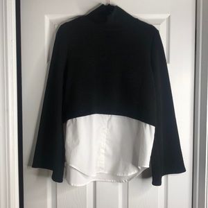 Black Turtle Neck w/white shirt illusion